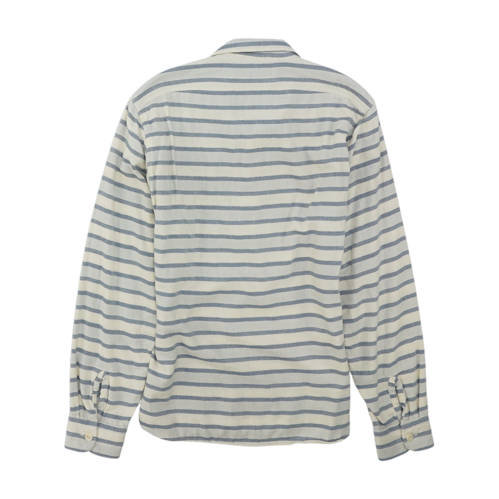 Beige Striped Long Sleeve Polo