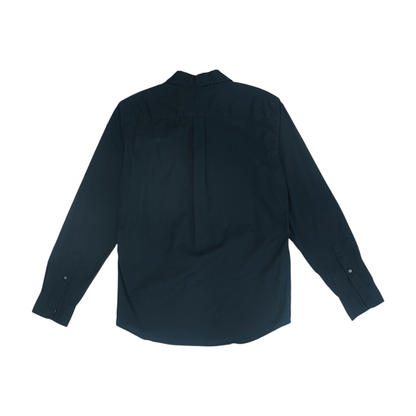 Black Solid Long Sleeve Button Down