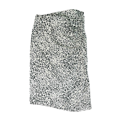 White Animal Print Midi Skirt