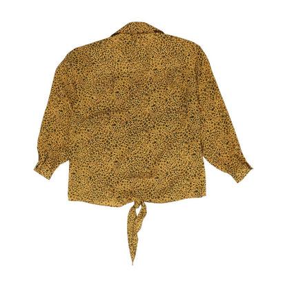 Tan Animal Long Sleeve Blouse