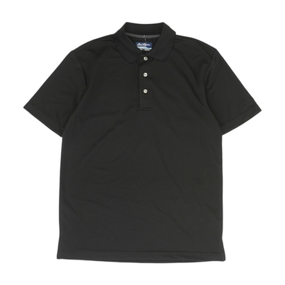 Black Solid Short Sleeve Polo