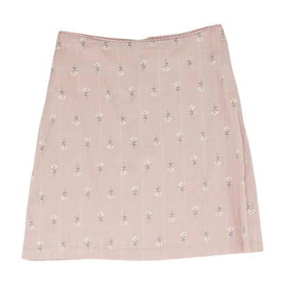Beige Solid Midi Skirt