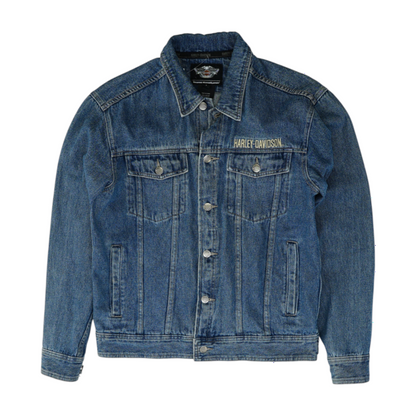 Blue Solid Denim Jacket