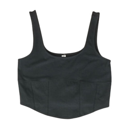Black Solid Cropped T-Shirt