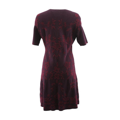 Burgundy Solid Midi Dress