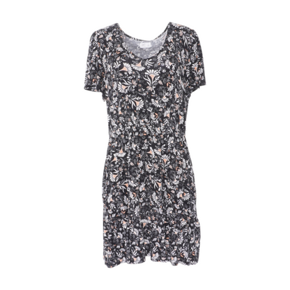 24/7 Black Floral Midi Dress – Image 1