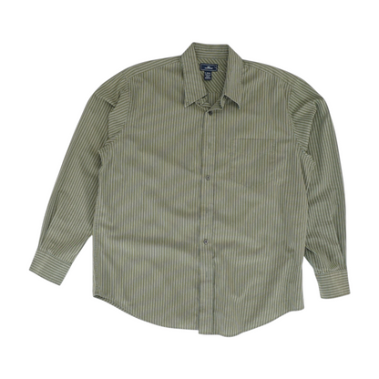 Green Striped Long Sleeve Button Down