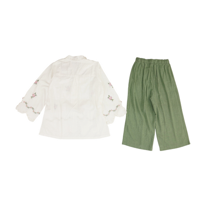 Ivory Solid Pant Set