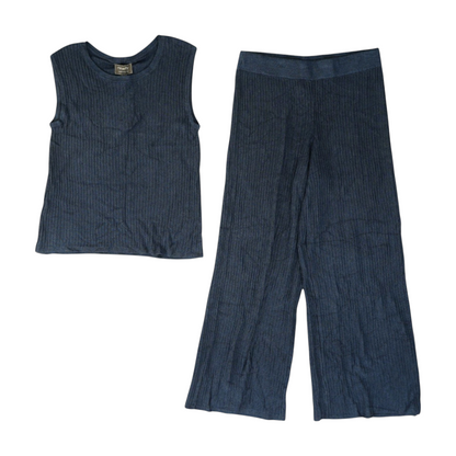Navy Solid Pant Set