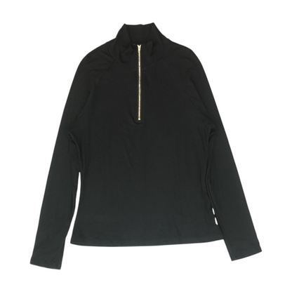 Black Solid 1/4 Zip Pullover