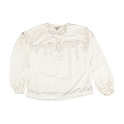 White Solid Long Sleeve Blouse