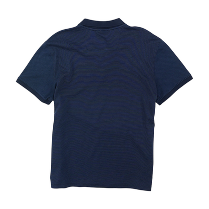 Navy Striped Short Sleeve Polo