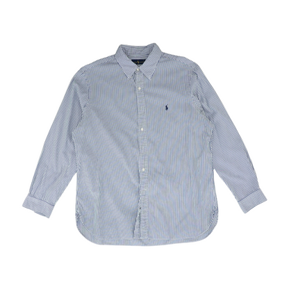 Blue Striped Long Sleeve Button Down