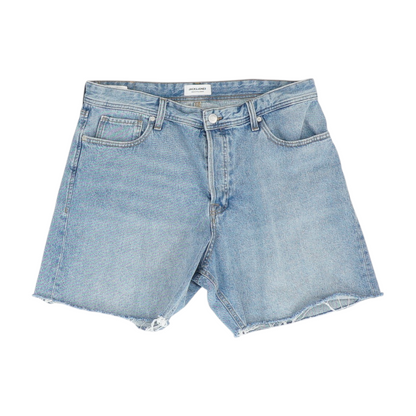 Blue Solid Denim Shorts