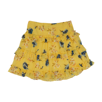 Yellow Floral Mini Skirt