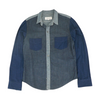 Navy Color Block Long Sleeve Button Down