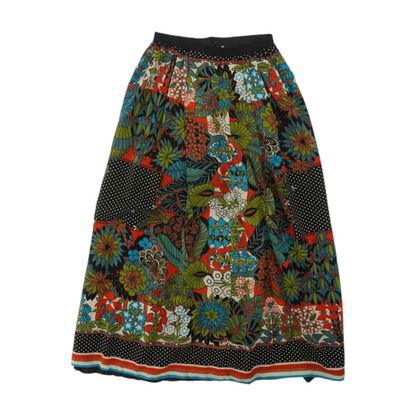 Vintage Multi Graphic Midi Skirt