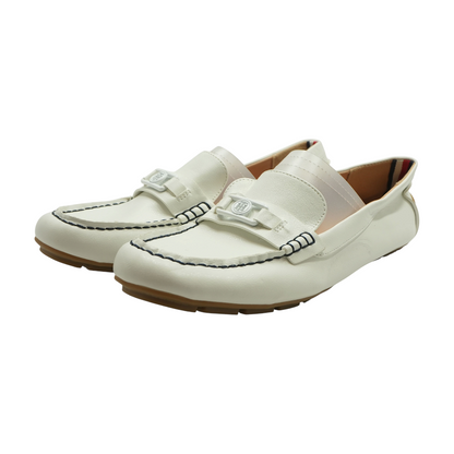 White Slip-On Flats