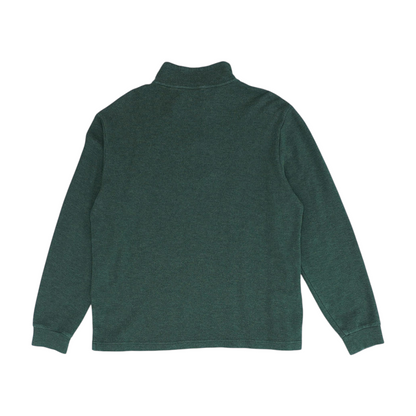 Green Solid 1/4 Zip Sweater