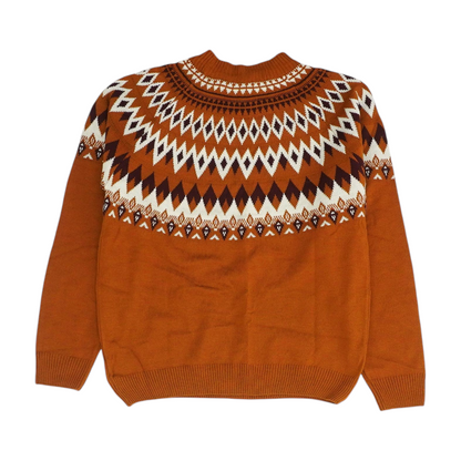 Rust Abstract Pullover Sweater