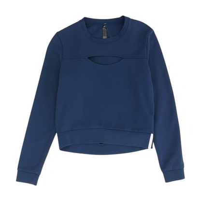 Blue Solid Sweatshirt Pullover
