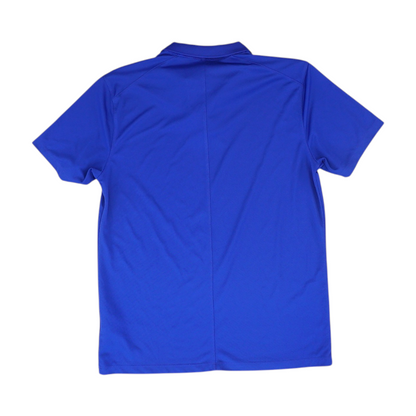 Blue Solid Short Sleeve Polo