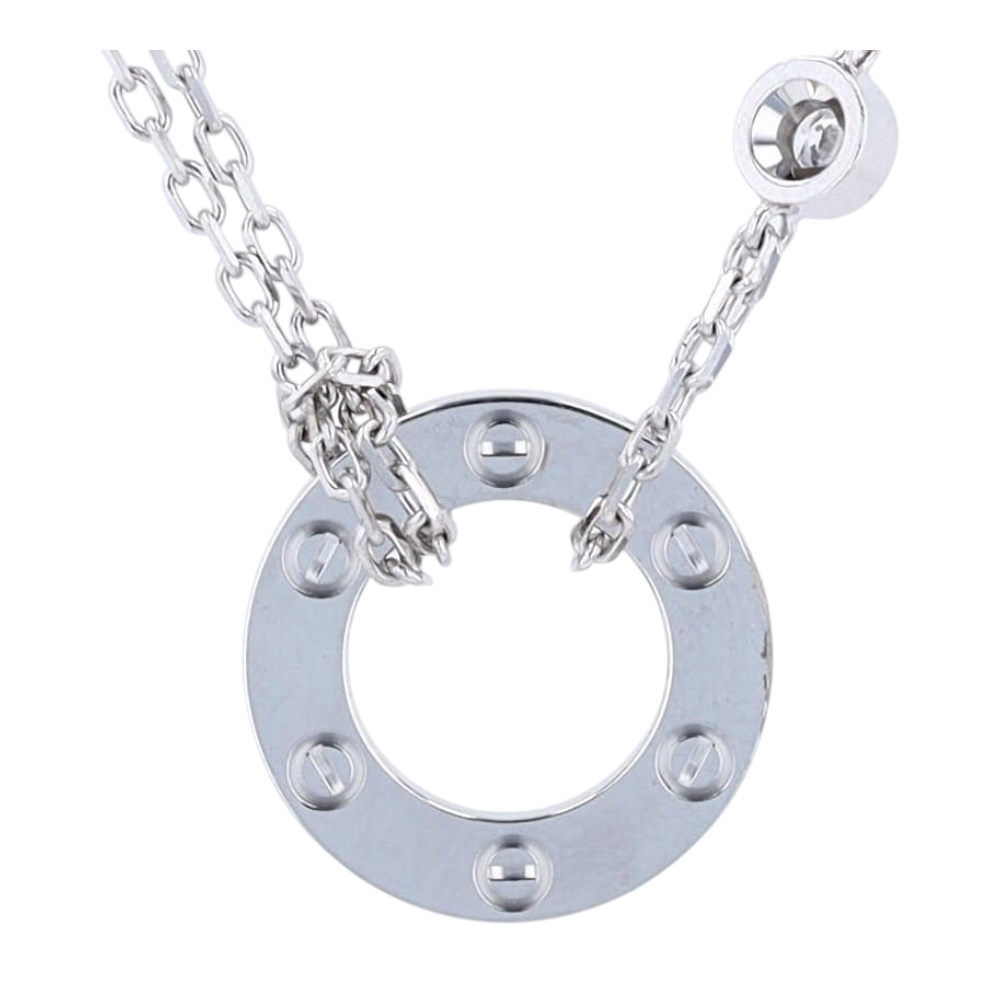 Cartier 18K White Gold Diamond Pendant Necklace – Image 4