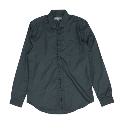 Black Solid Long Sleeve Button Down