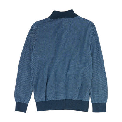 Navy Solid 1/4 Zip Sweater
