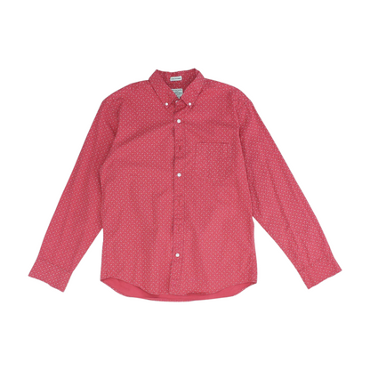 Red Graphic Long Sleeve Button Down