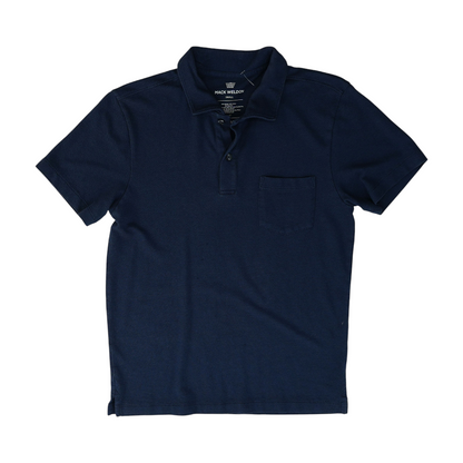 Navy Solid Short Sleeve Polo