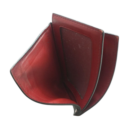 Black and Ferragamo Red Gancini Card Holder with Pull-Out ID Window