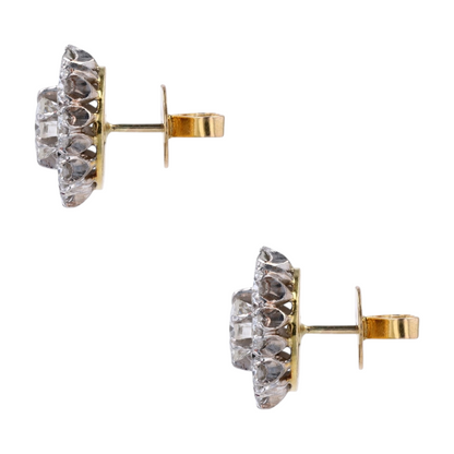 2 1/5 ctw 14K Two-Tone Gold Diamond Stud Earrings