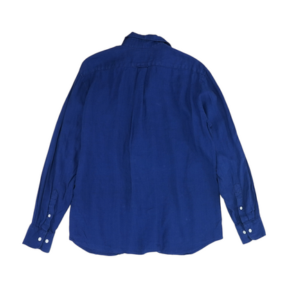 Navy Solid Long Sleeve Button Down