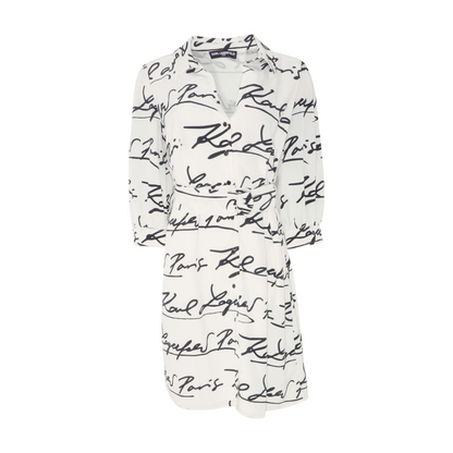 White Abstract Midi Dress
