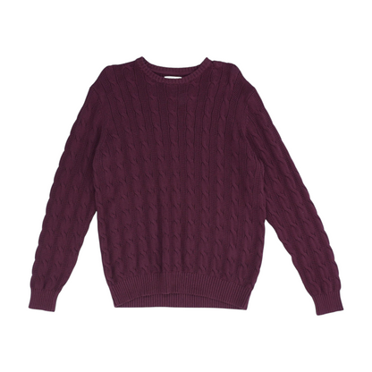 Burgundy Tall Solid Pullover Sweater