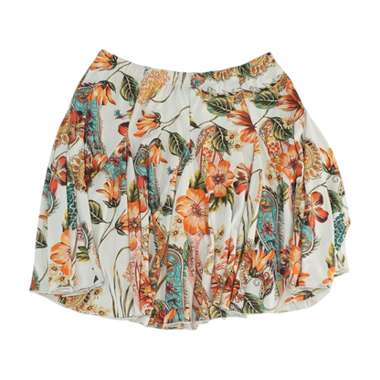 White Plus Size Floral Skirt Set