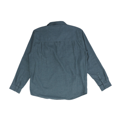 Gray Solid Flannel Button Down