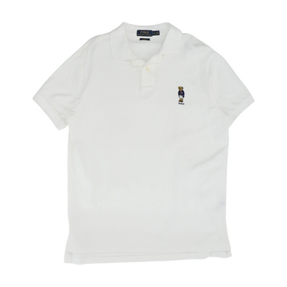 White Solid Short Sleeve Polo