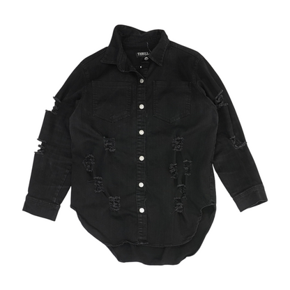 Black Plus Solid Denim Jacket