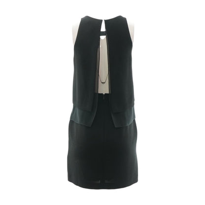 Black Solid Midi Dress