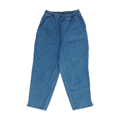 Blue Petite Solid Denim Capris