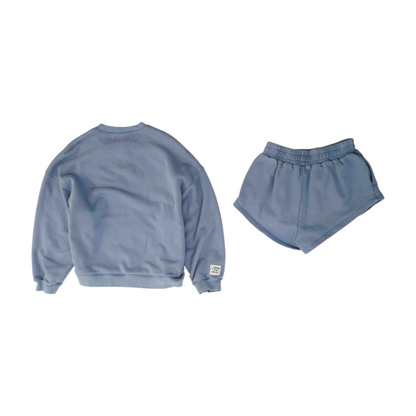 Blue Solid Short Set