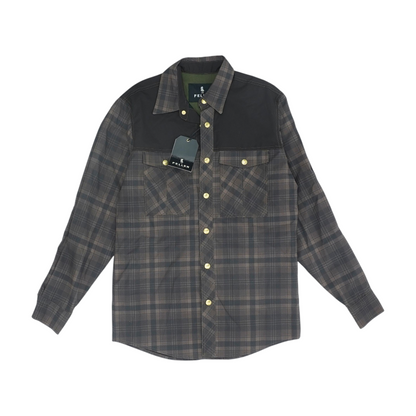 Brown Plaid Long Sleeve Button Down