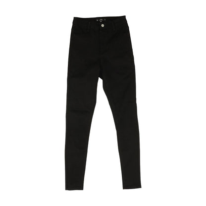 Black Solid High Rise Jeans
