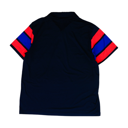 Navy Color Block Short Sleeve Polo