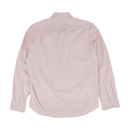 Pink Short Solid Long Sleeve Button Down