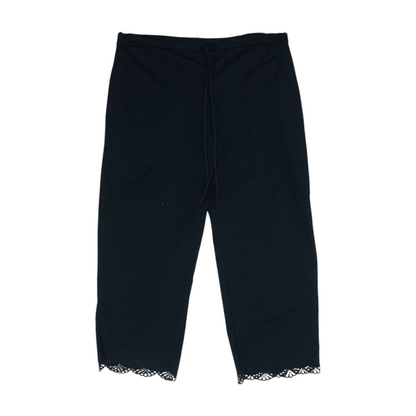 Black Solid Chino Capris