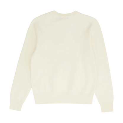 Cream Solid Pullover Sweater