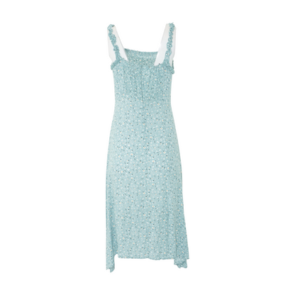 Blue Floral Midi Dress